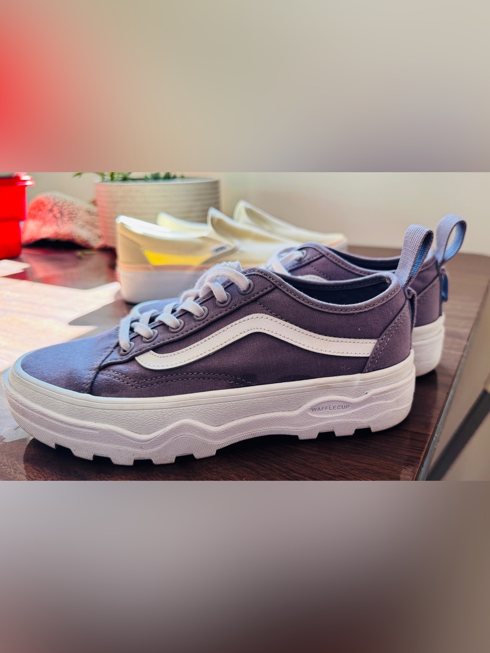 Vans Lavender Platform Old Skool with White Stripe